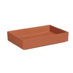 Vitra Archiplan Çanak Lavabo Dikdörtgen, 60x38 cm Armatür Deliksiz, Su Taşma Deliksiz, Mat Terra Rosa