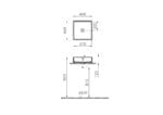 Vitra Archiplan Çanak Lavabo Kare, 40x40 cm Armatür Deliksiz, Su Taşma Deliksiz, Mat Taş Gri - Görsel 2