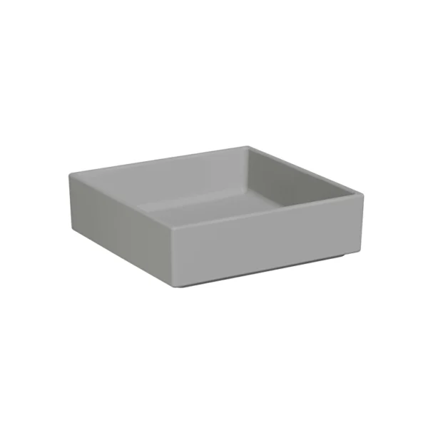 Vitra Archiplan Çanak Lavabo Kare, 40x40 cm Armatür Deliksiz, Su Taşma Deliksiz, Mat Taş Gri