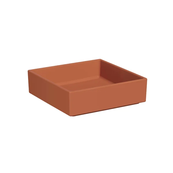 Vitra Archiplan Çanak Lavabo Kare, 40x40 cm Armatür Deliksiz, Su Taşma Deliksiz, Mat Terra Rosa