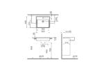 Vitra Archiplan Yarım Tezgah Lavabo 55x46 cm Tek Armatür Delikli, Su Taşma Delikli, Beyaz - Görsel 2