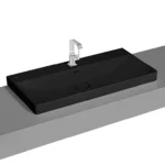 Vitra Metropole Çanak Lavabo 100x47 cm Tek Armatür Delikli, Su Taşma Delikli, Mat Siyah