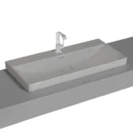 Vitra Metropole Çanak Lavabo 100x47 cm Tek Armatür Delikli, Su Taşma Delikli, Mat Taş Gri