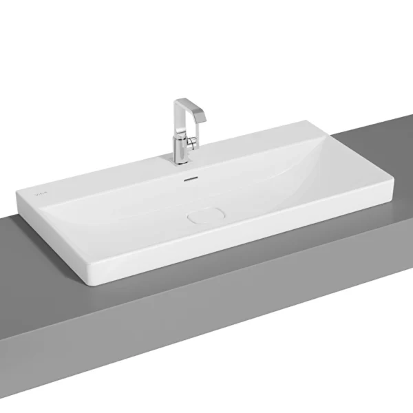 Vitra Metropole Çanak Lavabo 100x47 cm Tek Armatür Delikli, Su Taşma Delikli, Taupe