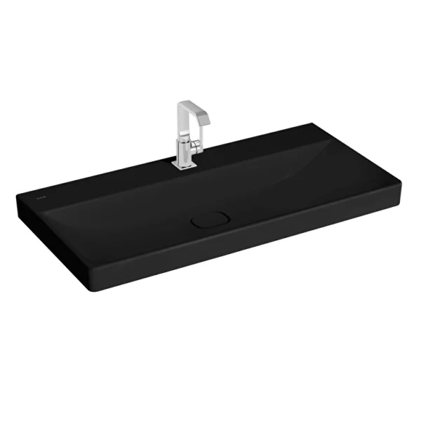 Vitra Metropole Çanak Lavabo 100x47 cm Tek Armatür Delikli, Su Taşma Deliksiz, Mat Siyah