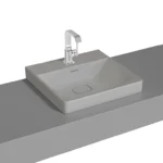 Vitra Metropole Çanak Lavabo 50x47 cm Tek Armatür Delikli, Su Taşma Delikli, Mat Taş Gri