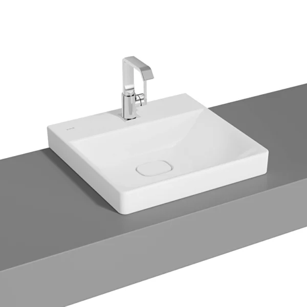 Vitra Metropole Çanak Lavabo 50x47 cm Tek Armatür Delikli, Su Taşma Deliksiz, Mat Beyaz