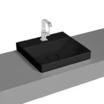 Vitra Metropole Çanak Lavabo 50x47 cm Tek Armatür Delikli, Su Taşma Deliksiz, Mat Siyah