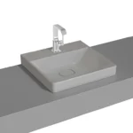 Vitra Metropole Çanak Lavabo 50x47 cm Tek Armatür Delikli, Su Taşma Deliksiz, Mat Taş Gri