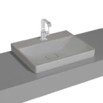 Vitra Metropole Çanak Lavabo 60x47 cm Tek Armatür Delikli, Su Taşma Deliksiz, Mat Taş Gri