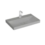 Vitra Metropole Çanak Lavabo 80x47 cm Tek Armatür Delikli, Su Taşma Deliksiz, Mat Taş Gri