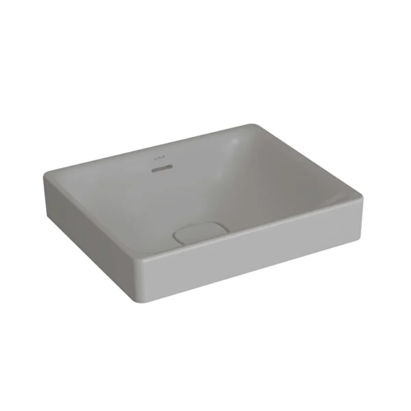 Vitra Metropole Çanak Lavabo Dikdörtgen, 50x40 cm Armatür Deliksiz, Su Taşma Delikli, Mat Taş Gri