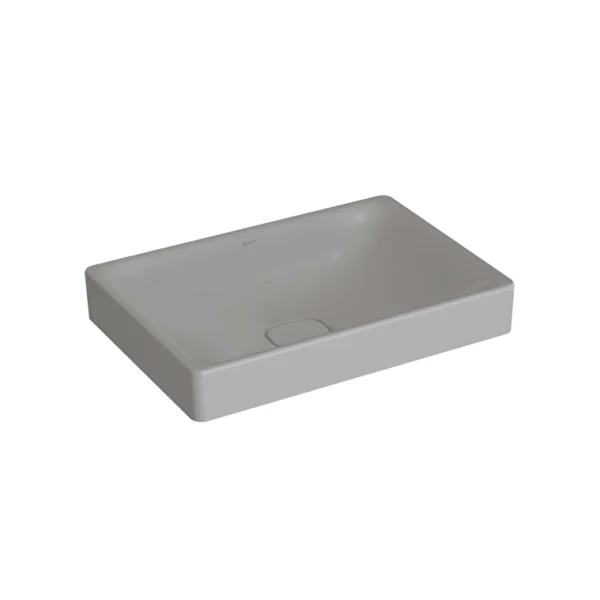 Vitra Metropole Çanak Lavabo Dikdörtgen, 60x40 cm Armatür Deliksiz, Su Taşma Deliksiz, Mat Taş Gri