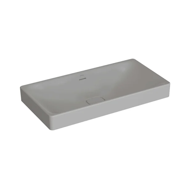 Vitra Metropole Çanak Lavabo Dikdörtgen, 80x40 cm Armatür Deliksiz, Su Taşma Delikli, Mat Taş Gri
