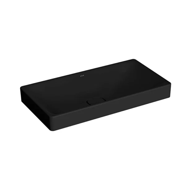 Vitra Metropole Çanak Lavabo Dikdörtgen, 80x40 cm Armatür Deliksiz, Su Taşma Deliksiz, Mat Siyah