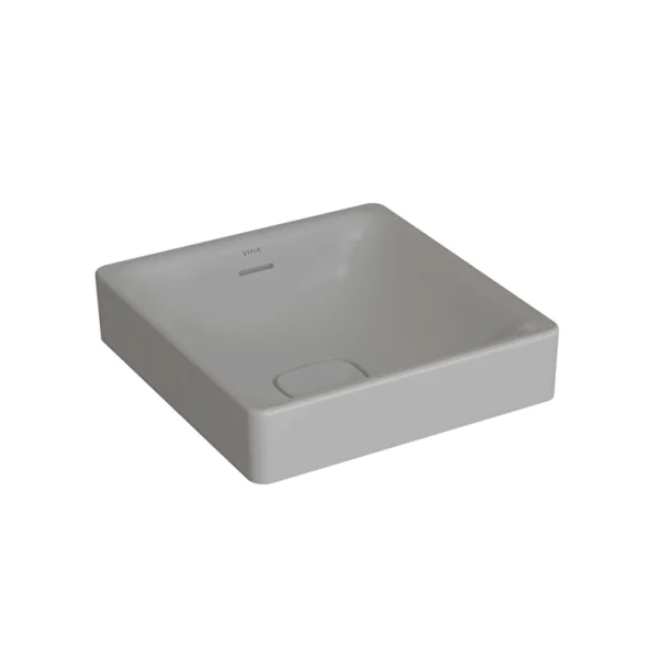 Vitra Metropole Çanak Lavabo Kare, 40x40 cm Armatür Deliksiz, Su Taşma Delikli, Mat Taş Gri