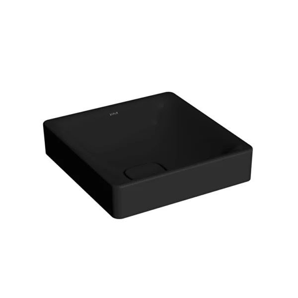 Vitra Metropole Çanak Lavabo Kare, 40x40 cm Armatür Deliksiz, Su Taşma Deliksiz, Mat Siyah