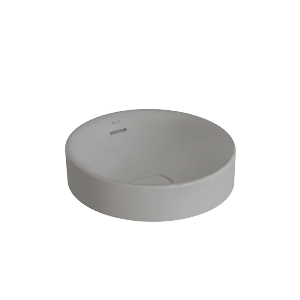 Vitra Metropole Çanak Lavabo Yuvarlak, 40x40 cm Armatür Deliksiz, Su Taşma Delikli, Mat Taş Gri