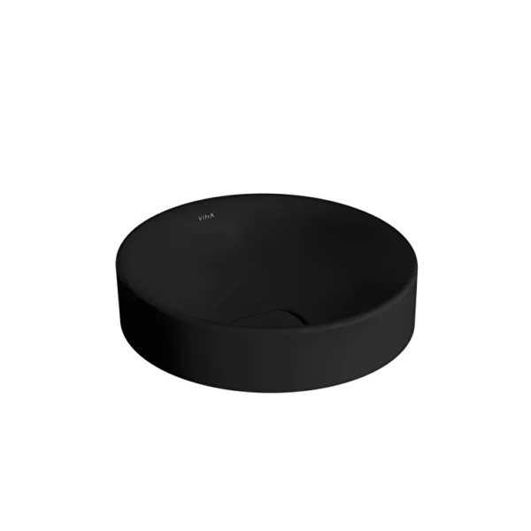 Vitra Metropole Çanak Lavabo Yuvarlak, 40x40 cm Armatür Deliksiz, Su Taşma Deliksiz, Mat Siyah