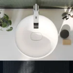 Vitra Metropole Çanak Lavabo Yuvarlak, Kompakt, 40x38 cm Armatür Deliksiz, Su Taşma Deliksiz, Mat Beyaz - Görsel 3