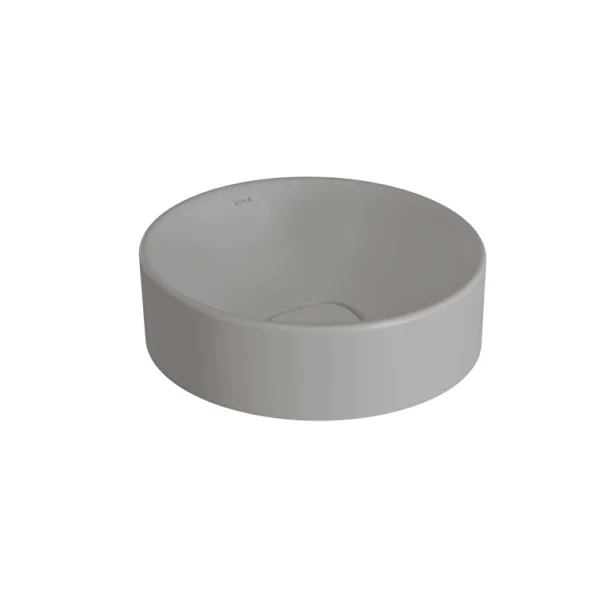 Vitra Metropole Çanak Lavabo Yuvarlak, Kompakt, 40x38 cm Armatür Deliksiz, Su Taşma Deliksiz, Mat Taş Gri