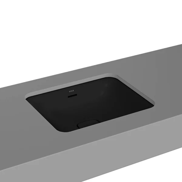 Vitra Metropole Tezgahaltı Lavabo Dikdörtgen, 50x40 cm Armatür Deliksiz, Su Taşma Delikli, Mat Siyah