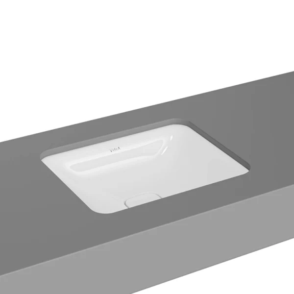 Vitra Metropole Tezgahaltı Lavabo Dikdörtgen, 50x40 cm Armatür Deliksiz, Su Taşma Deliksiz, Beyaz