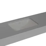 Vitra Metropole Tezgahaltı Lavabo Dikdörtgen, 60x40 cm Armatür Deliksiz, Su Taşma Delikli, Mat Taş Gri