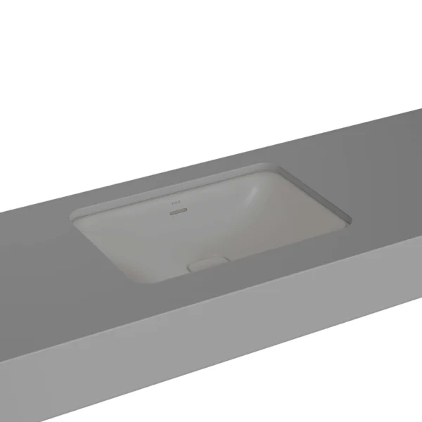 Vitra Metropole Tezgahaltı Lavabo Dikdörtgen, 60x40 cm Armatür Deliksiz, Su Taşma Delikli, Mat Taş Gri