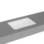 Vitra Metropole Tezgahaltı Lavabo Dikdörtgen, 60x40 cm Armatür Deliksiz, Su Taşma Deliksiz, Beyaz