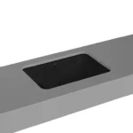 Vitra Metropole Tezgahaltı Lavabo Dikdörtgen, 60x40 cm Armatür Deliksiz, Su Taşma Deliksiz, Mat Siyah