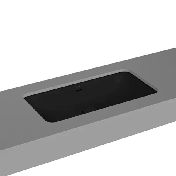 Vitra Metropole Tezgahaltı Lavabo Dikdörtgen, 80x40 cm Armatür Deliksiz, Su Taşma Delikli, Mat Siyah