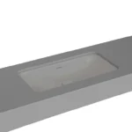 Vitra Metropole Tezgahaltı Lavabo Dikdörtgen, 80x40 cm Armatür Deliksiz, Su Taşma Delikli, Mat Taş Gri