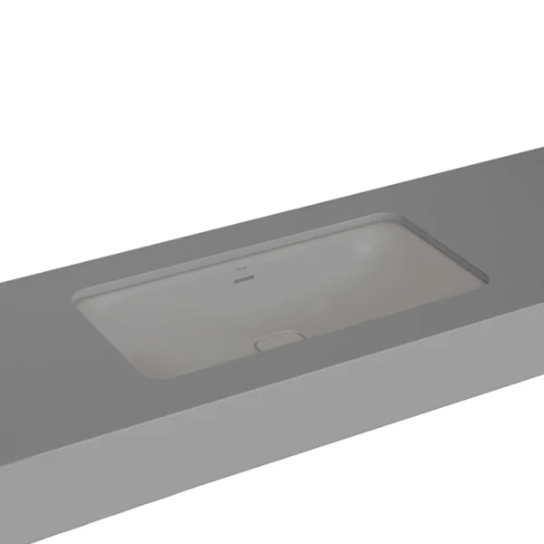 Vitra Metropole Tezgahaltı Lavabo Dikdörtgen, 80x40 cm Armatür Deliksiz, Su Taşma Delikli, Mat Taş Gri