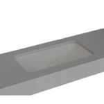 Vitra Metropole Tezgahaltı Lavabo Dikdörtgen, 80x40 cm Armatür Deliksiz, Su Taşma Deliksiz, Mat Taş Gri