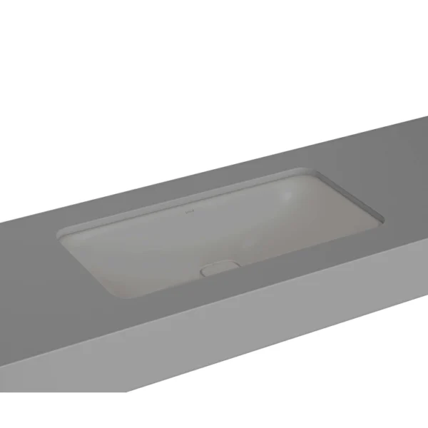 Vitra Metropole Tezgahaltı Lavabo Dikdörtgen, 80x40 cm Armatür Deliksiz, Su Taşma Deliksiz, Mat Taş Gri