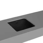 Vitra Metropole Tezgahaltı Lavabo Kare, 40x40 cm Armatür Deliksiz, Su Taşma Delikli, Mat Siyah