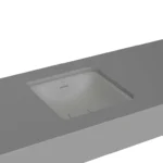 Vitra Metropole Tezgahaltı Lavabo Kare, 40x40 cm Armatür Deliksiz, Su Taşma Delikli, Mat Taş Gri