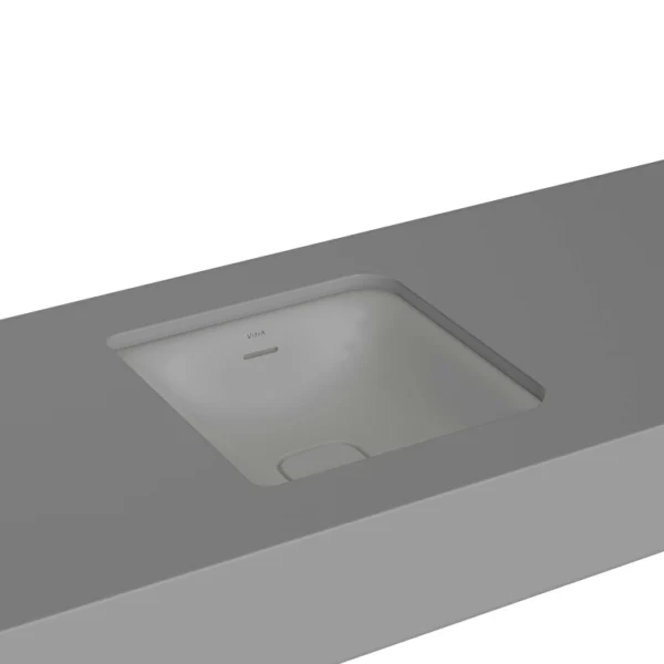 Vitra Metropole Tezgahaltı Lavabo Kare, 40x40 cm Armatür Deliksiz, Su Taşma Delikli, Mat Taş Gri