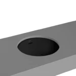 Vitra Metropole Tezgahaltı Lavabo Yuvarlak, 40x40 cm Armatür Deliksiz, Su Taşma Delikli, Mat Siyah