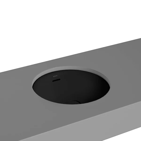 Vitra Metropole Tezgahaltı Lavabo Yuvarlak, 40x40 cm Armatür Deliksiz, Su Taşma Delikli, Mat Siyah