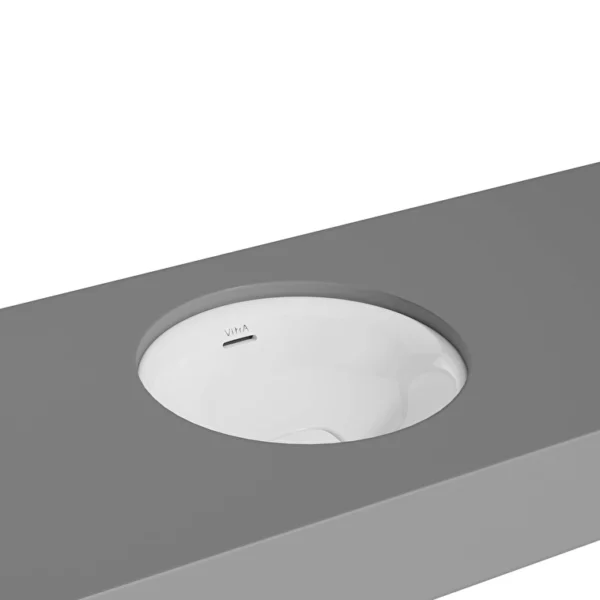 Vitra Metropole Tezgahaltı Lavabo Yuvarlak, 40x40 cm Armatür Deliksiz, Su Taşma Delikli, Taupe