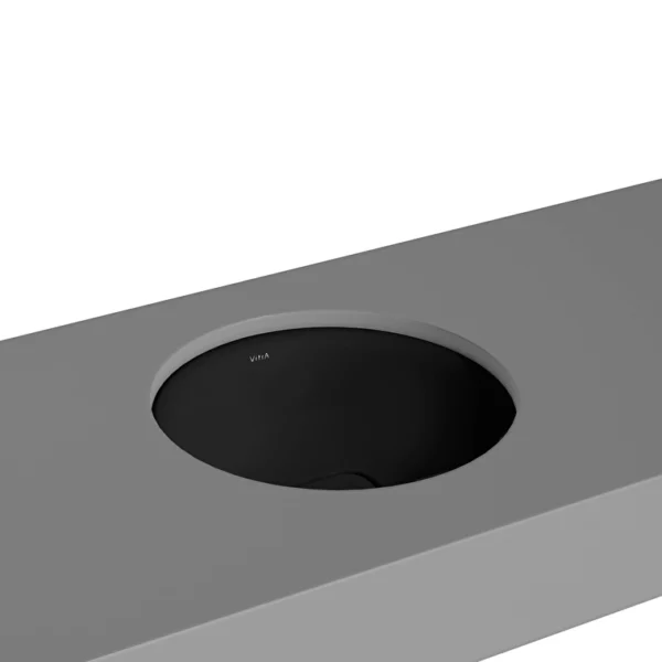 Vitra Metropole Tezgahaltı Lavabo Yuvarlak, 40x40 cm Armatür Deliksiz, Su Taşma Deliksiz, Mat Siyah