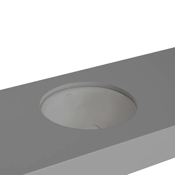 Vitra Metropole Tezgahaltı Lavabo Yuvarlak, 40x40 cm Armatür Deliksiz, Su Taşma Deliksiz, Mat Taş Gri