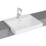 Vitra Metropole Yarım Tezgah Lavabo 55x47 cm Tek Armatür Delikli, Su Taşma Delikli, Beyaz