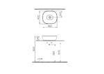 Vitra Outline Çanak Lavabo Dikdörtgen, 45x41 cm Armatür Deliksiz, Su Taşma Deliksiz, Clean, Mat Taş Gri - Görsel 2