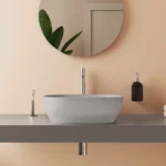 Vitra Outline Çanak Lavabo Dikdörtgen, 45x41 cm Armatür Deliksiz, Su Taşma Deliksiz, Clean, Mat Taş Gri - Görsel 11