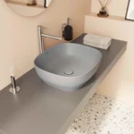 Vitra Outline Çanak Lavabo Dikdörtgen, 45x41 cm Armatür Deliksiz, Su Taşma Deliksiz, Clean, Mat Taş Gri - Görsel 7