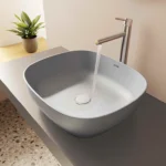 Vitra Outline Çanak Lavabo Dikdörtgen, 45x41 cm Armatür Deliksiz, Su Taşma Deliksiz, Clean, Mat Taş Gri - Görsel 10