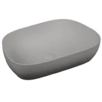 Vitra Outline Çanak Lavabo Tv Şekilli, 60x41 cm Armatür Deliksiz, Su Taşma Deliksiz, Clean, Mat Taş Gri